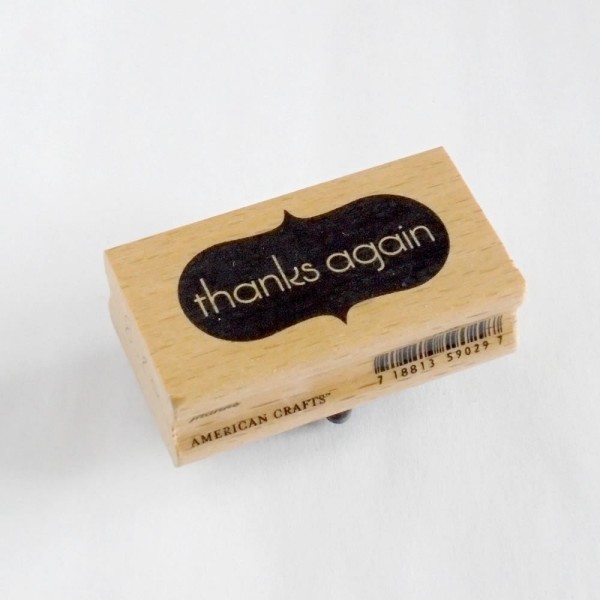 American Crafts - Motivstempel Text "Thanks again" 57x30mm