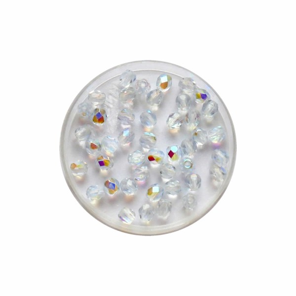 Bolas facetadas azul claro, 4mm, +/-44 pz