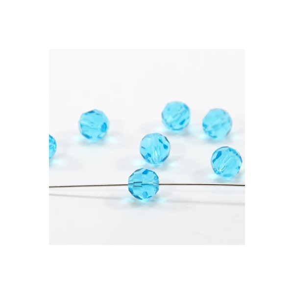 Graphic beads 4mm, turquese, +/-44 pces