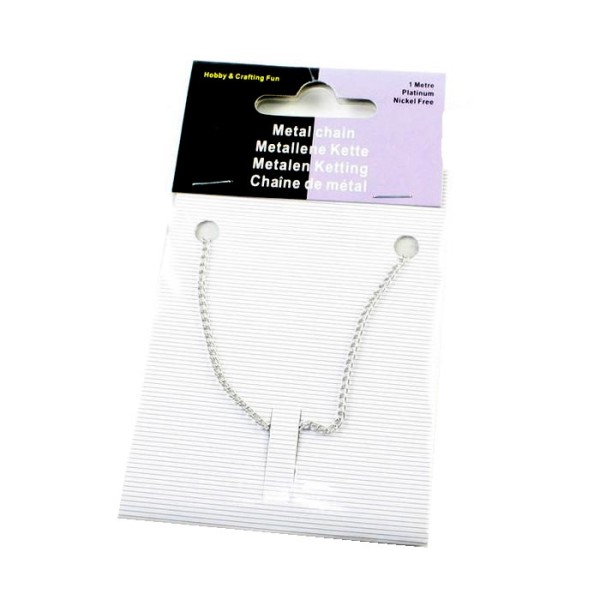 Cadenita, color : plata,  1m x 2mm