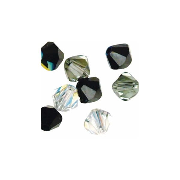 Swarovski beads, 4mm, black-cristal colours, 50 pcs