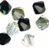 Swarovski Kristallp. 4mm, 50 Stk, schwarz-kristall Töne