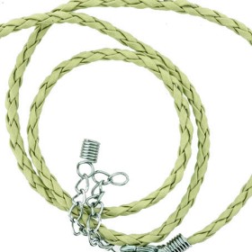 Collier en simili cuir avec fermoir, vert 45cm