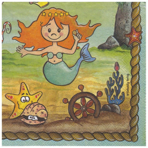 Napkin Unten im Meer, 33x33cm, 1 pce