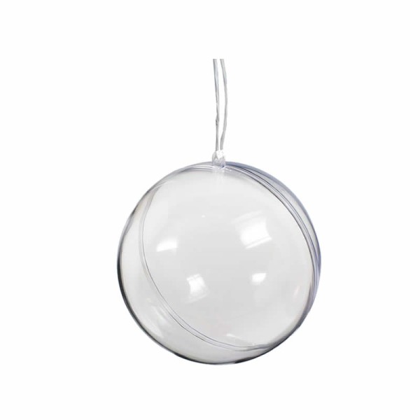 Boule acrylique en deux parties, transparente Ø6cm