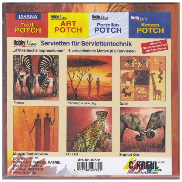 Assortiment de serviettes "Afrique"