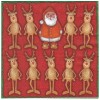 Napkin Santa Claus and reindeers, 1 piece