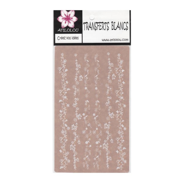Rub-on, Blumenränder weiss