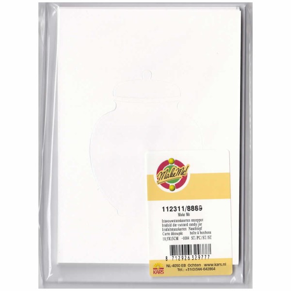 Set 4 die-cut cards candyjar and envelopes