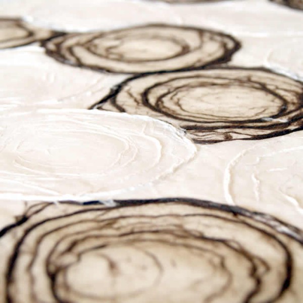 Papier en fibres naturelles Saphira, 50x70cm, blanc-brun