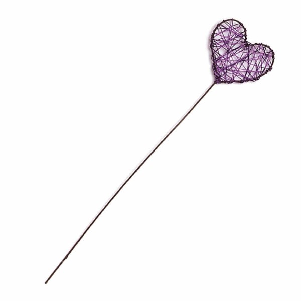Coeur en métal, 5x20cm, lilas