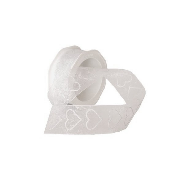 Glitzerherzenband weiss-silber 40mm/10m