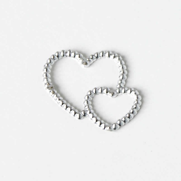Coeurs décoratifs argent, 2,5cm, 10 pcs