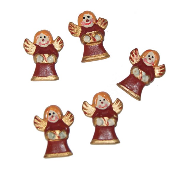 Anges en polyrésine, 3cm, 5pces