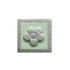 Soft-Deco flor, verde/plata, 4x4cm, 1 unidad