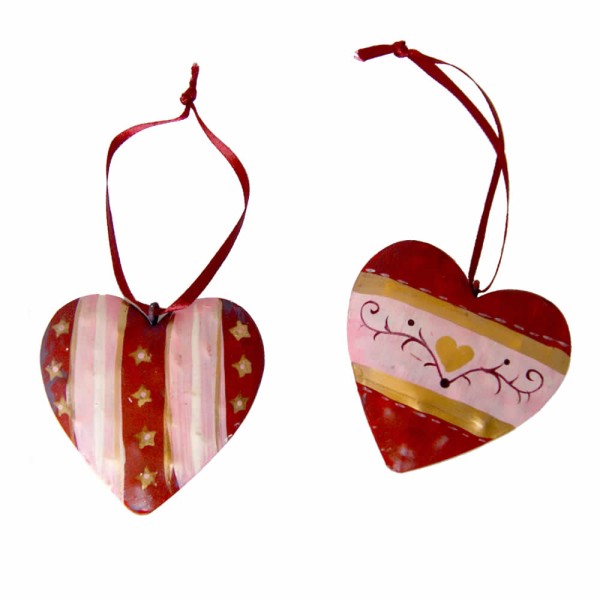 Pendente de metal "corazon", 2 unidades