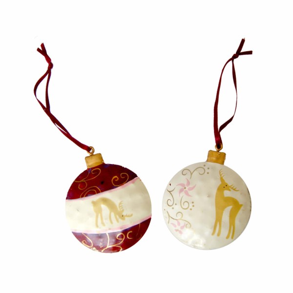 Pendentif en métal "boule", 2 pièces