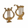 Instruments de musique or, 9cm, 2 pces