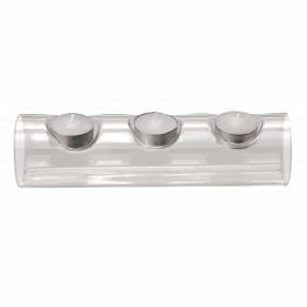 Bougeoir avec 3 bougies réchaud, L230xH55mm