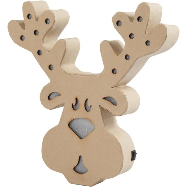 Cardboard Deer with lights, 27cm