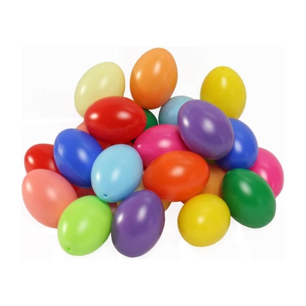 Lot de 10 oeufs en plastique assortis, 60mm