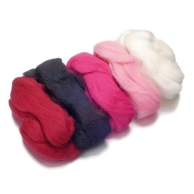 Lana de oveja, fucsia-manchado