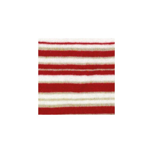 Tube en coton extensible, 100x8cm, rayé rouge/blanc/or