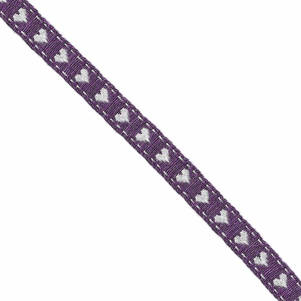 Ruban lilas coeurs 10mm/1.5m