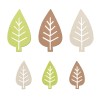 Wood ornament box leaves, 54 pcs - 30-45 mm