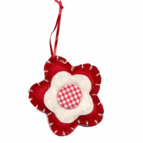Fleur en feutre / tissu 10cm, rouge