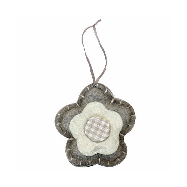 Felt/Fabric Flower 10cm, grey