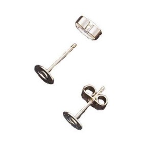Supports boucles d'oreilles, couleur argent, 5mm, 4pcs