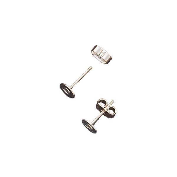 Base de pendientes, color plata, 5mm, 4 pzas