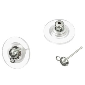 Base de pendientes, color plata, 2 pzas