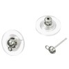 Supports boucles d'oreilles à boule, couleur argent, 2pcs