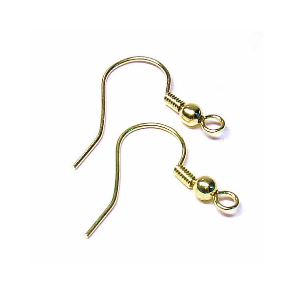 Hook Earrings, colour gold, 4 pces