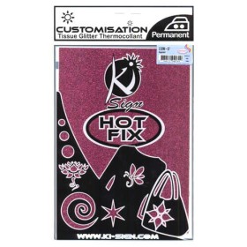 Iron-on fabric, glitter pink