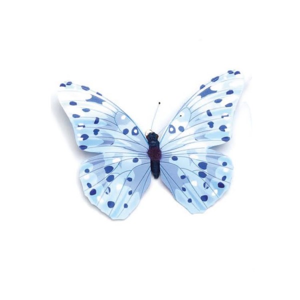 Mariposa con pinza, azul, 8cm, 1 pz