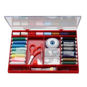 Sewing assortment, plastic case 23x17cm