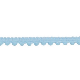 Ruban pompons bleu clair,12mm/1m