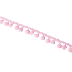 Ruban pompons rose,15mm/1m