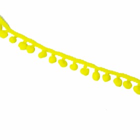 Ruban pompons jaune,15mm/1m