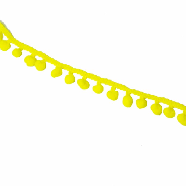 Cinta pompom, amarillo, 15mm/1m