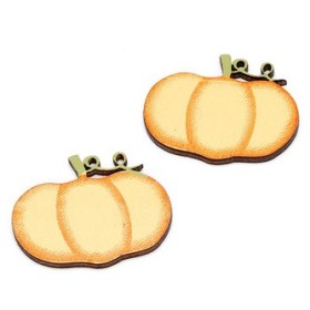 Wooden pumpkins, 3.5cm, 6 pcs