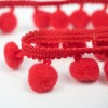 Pompom ribbon, red, 15mm/1m