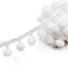 Pompom ribbon, white, 15mm/1m