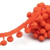 Pompom ribbon, orange, 15mm/1m