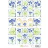 Patterned sheet blue-green flowers