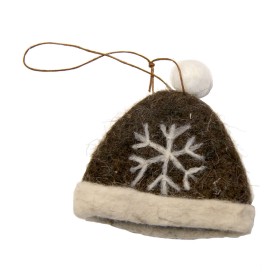 Felt cap, brown, 9x11cm