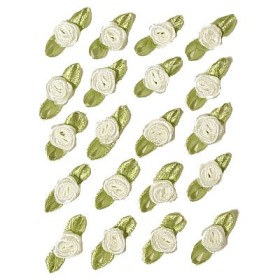 Small roses on a loop, 10mm/20pcs, white